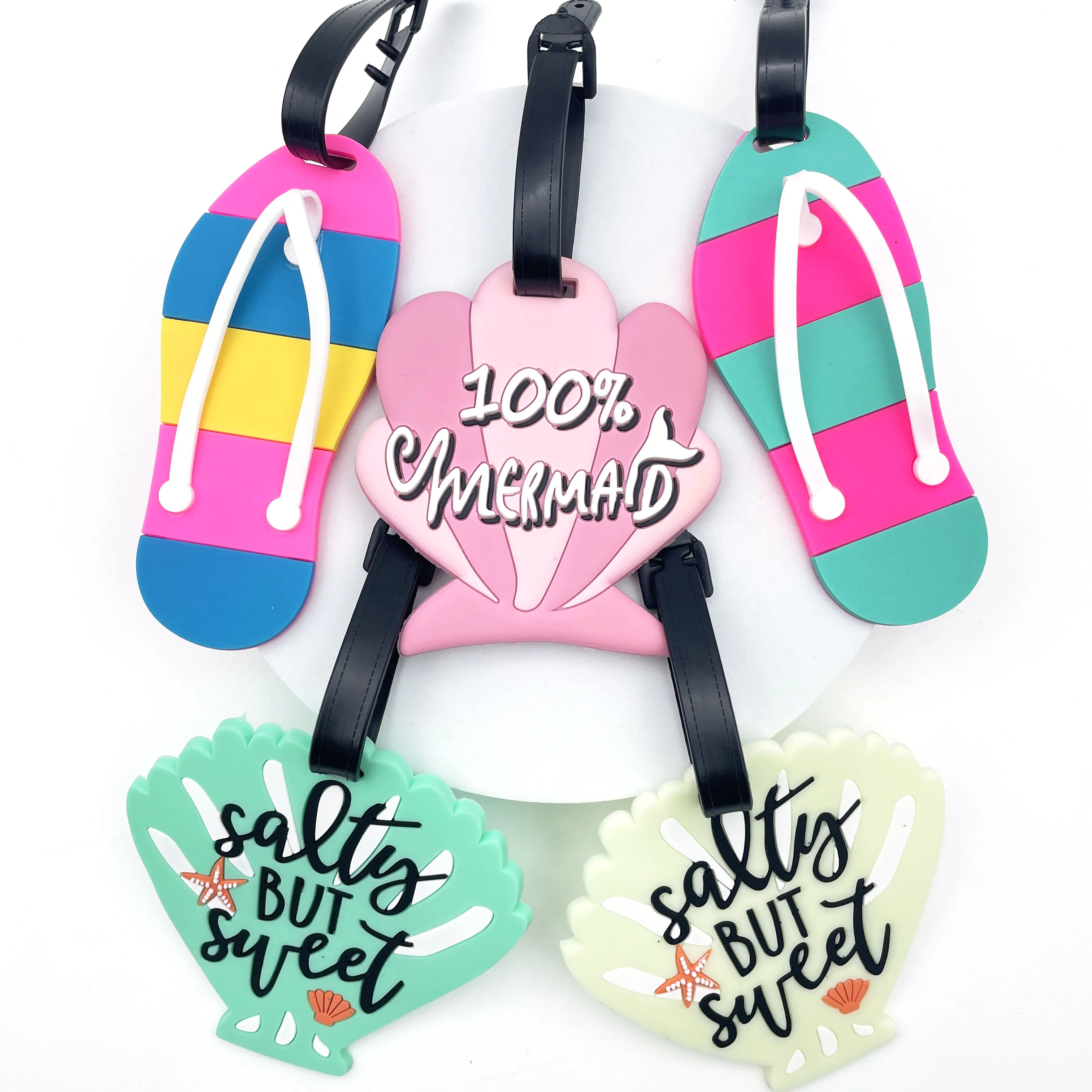 1PCS PVC Luggage Tags Travel Accessories Silicone Suitcase Tags Fashion Style Silicon Portable Travel Label ID Address Holder