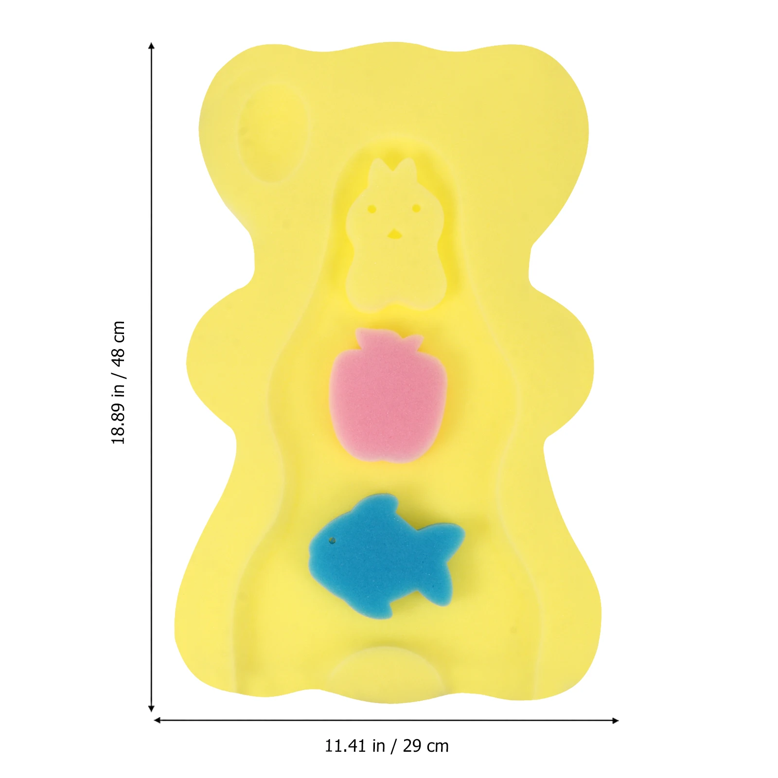 

Baby Bath Sponge Mat Infant Bathtub Cushion Skid Proof Anti Comfy Bathing Mat for Toddler Kids Newborn Yellow Soft