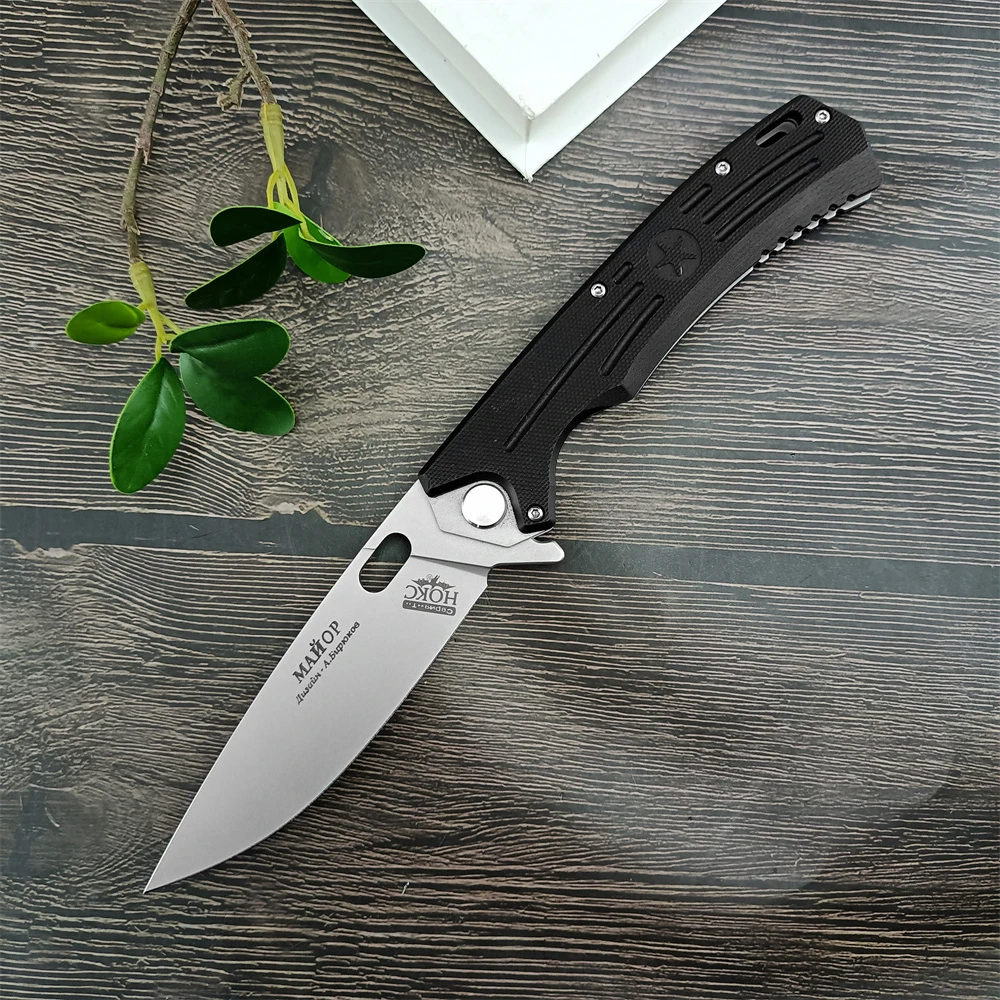 

Russian HOKC Flipper Folding Pocket Knife D2 Drop Point Blade G10 Handle Tactical Knives Camping EDC Tools Survival Knife