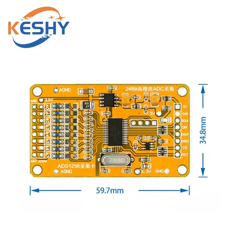 ADS1256 24 ADC8 road AD-precision ADC data acquisition module