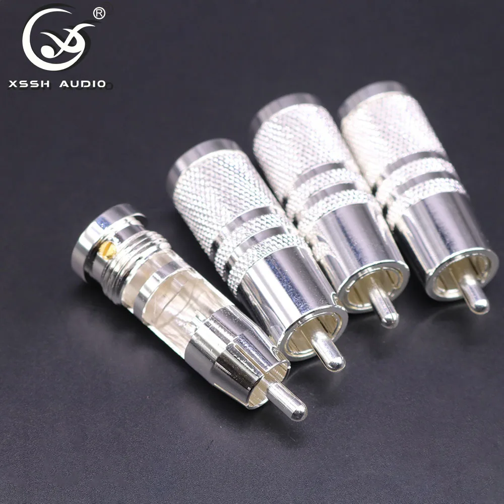8 قطعة RCA موصلات YIVO XSSH مرحبا نهاية HIFI لتقوم بها بنفسك OEM ODM الفضة مطلي الصوت والفيديو محول VGA RCA التوصيل جاك لسلك كابل إشارة