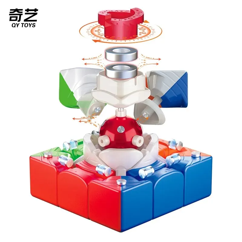 Qiyi M Pro Cubo Magnético Velocidade Mágica, Stickerless Fidget Brinquedos, Puzzle Bola UV, 3x3