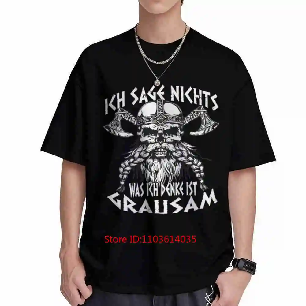 Lustiges Wikinger Ich Sage Nichts Was Denke Ist Grausam Short Sleeve Tee 100% Cotton T-Shirt