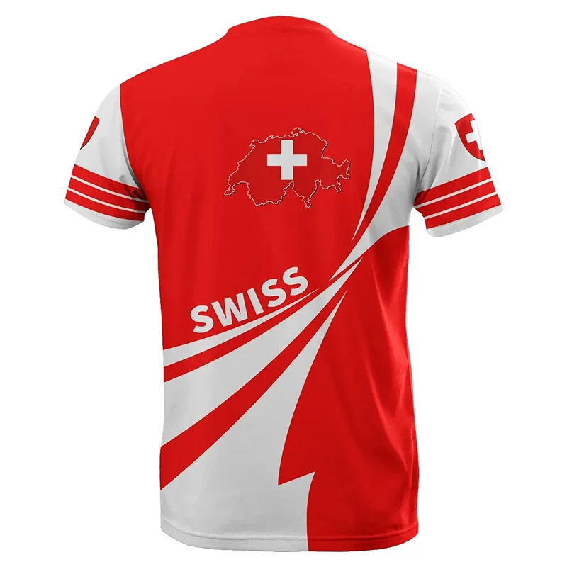 Swiss Flag Soccer Jersey T-shirts Summer Men Short Sleeved Casual Sports T Shirt Switzerland Football Clubs Fashion Man Clothes