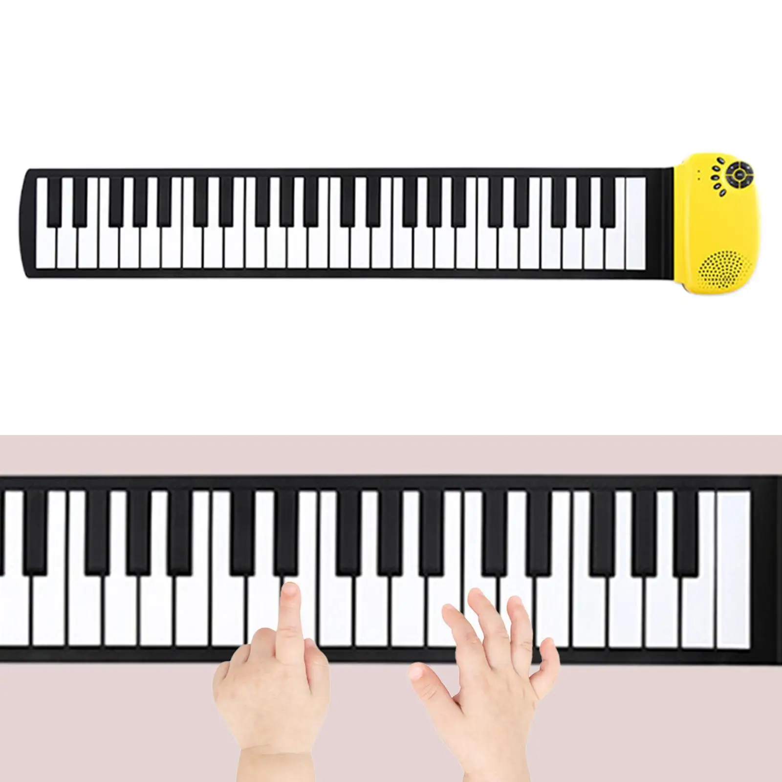 49 Key Roll Up Keyboard Piano for Music Enthusiasts, Portable Design with 100 Sounds And 10 Songs