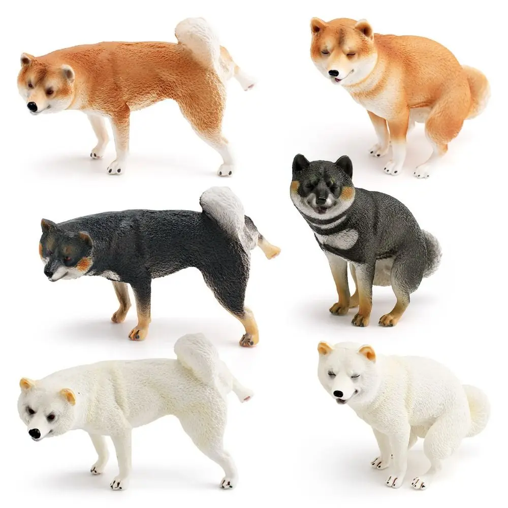 Realistic Shiba Inu Figurine Simulation Pug Dog Animal Model Educational Miniature Japan Shiba Inu Figure Home Decor