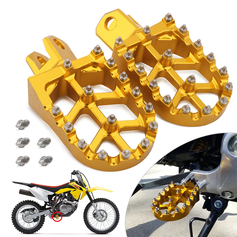 Motorcycle Footpeg Footpedal Aluminum Foot Pegs Rests For Suzuki RM 125 250 DRZ 400 400E S SM RMX 250 Motorcycles Accessories