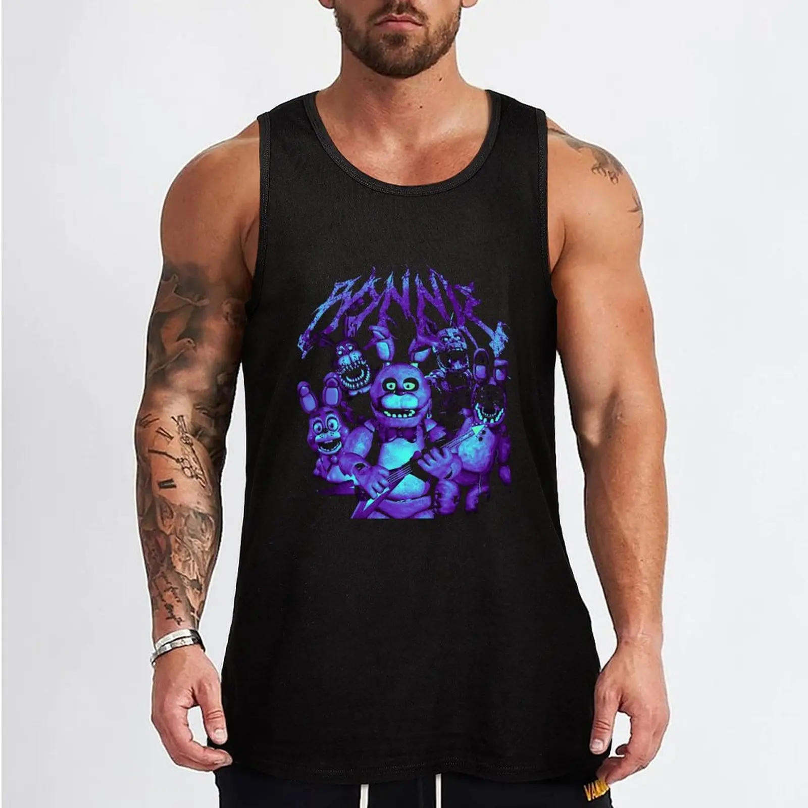 bonnie metal parody tee Tank Top Men gym sportswear Men sleeveless tee Men's clothes luxury style