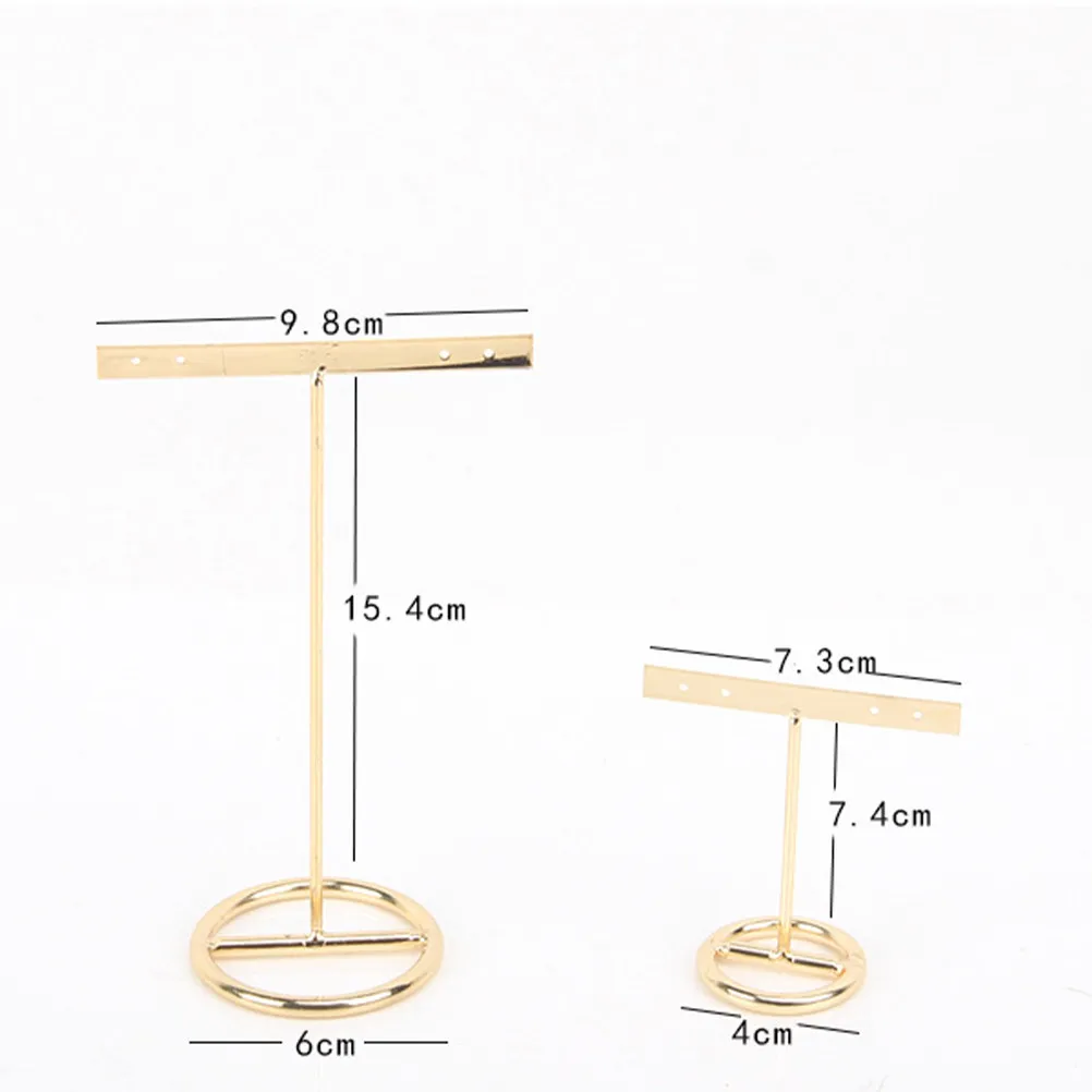 2Pcs Sleek Metal T Shape Earring Holder Jewelry Display Stand for Earrings Bracelets Keys Rustic Modern Home Office Decor