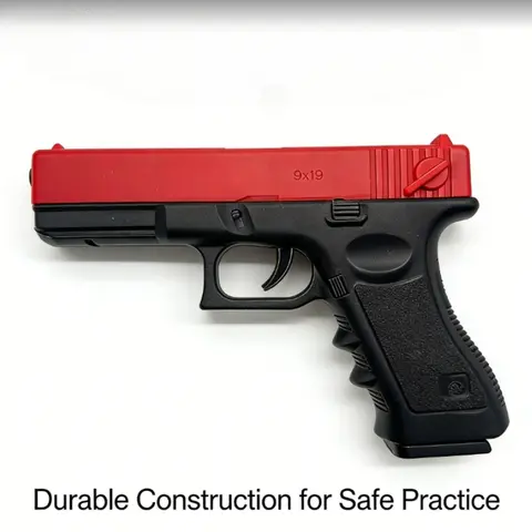 Durable Alloy G17 Toy Gun, 7-8mm Rubber Soft Bullets, Long Range Shooting Game, Perfect Gift for Children