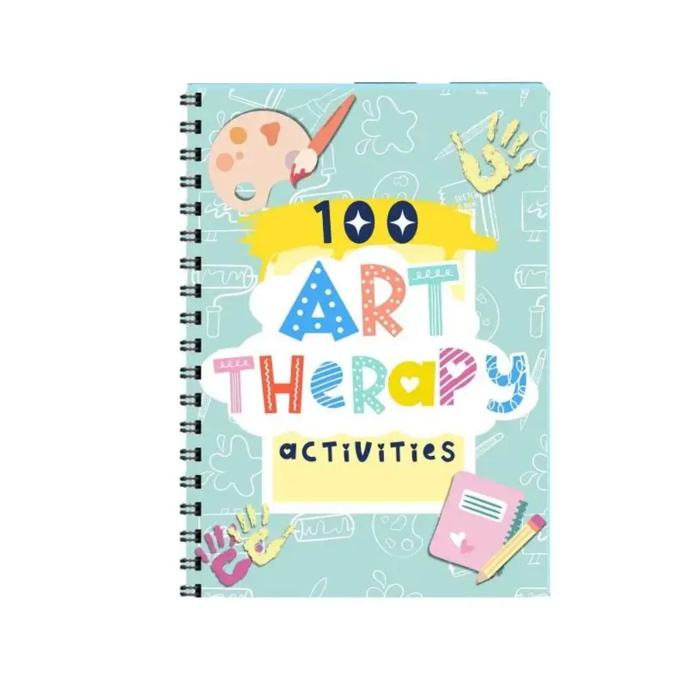 Piano d'arte Tavolo Disegno artistico Modelli Notebook Matita per acquerello 100 attività terapeutiche Guida per l'arte e le emozioni