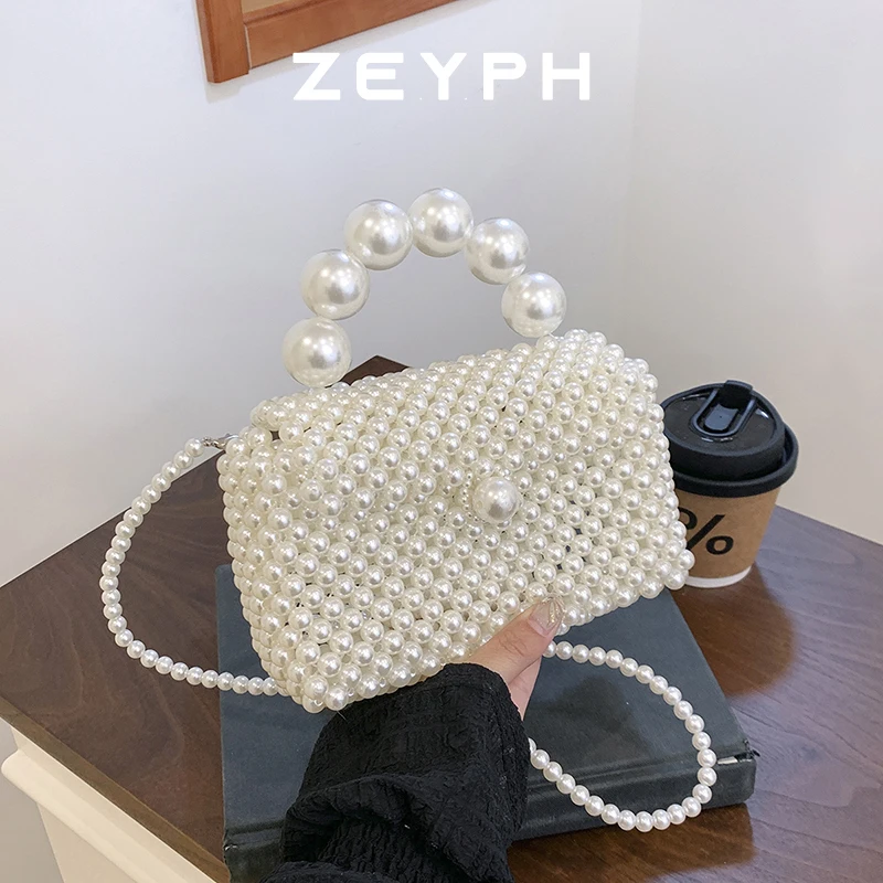

Zeyph Exquisite Pearl Bag Large Ladies Handbag Dinner Bag Mobile Phone Bag Luxury Large Bead Handbag