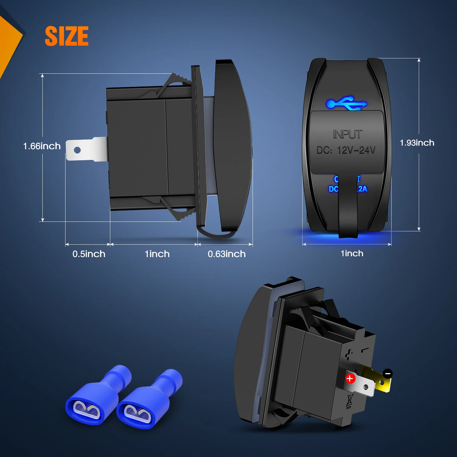 Nilight Dual USB 4.2A Rocker Switch Style USB Charger Socket 12V/24V Waterproof Fast Charging Panel with Switch for Car Boat Marine Truck RV ATV UTV