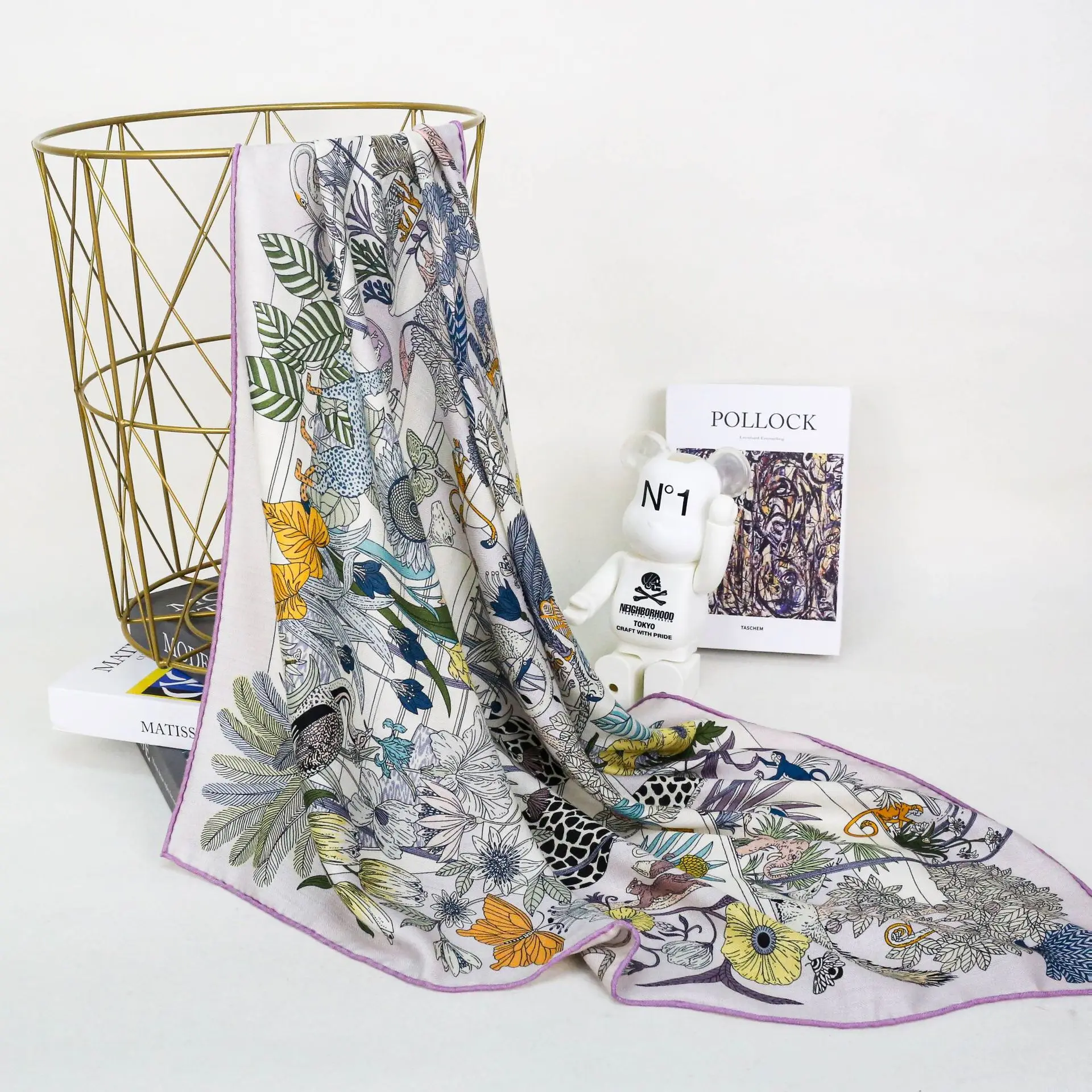 

Double Faced Winter Warm Scarf 90CM Hand Rolled Edges Shawls Head Bag Scarves Brands Christmas Gift Clothing Bag Accessories