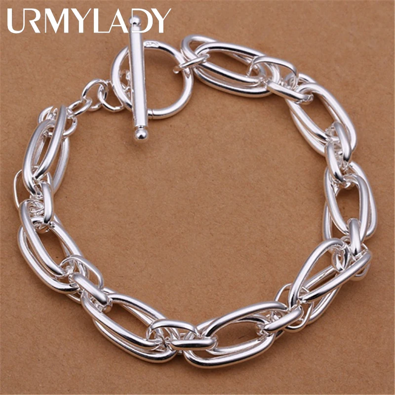 URMYLADY Wholesale for men women chain 925 sterling silver bracelets noble wedding gift party fashion jewelry Christmas gifts