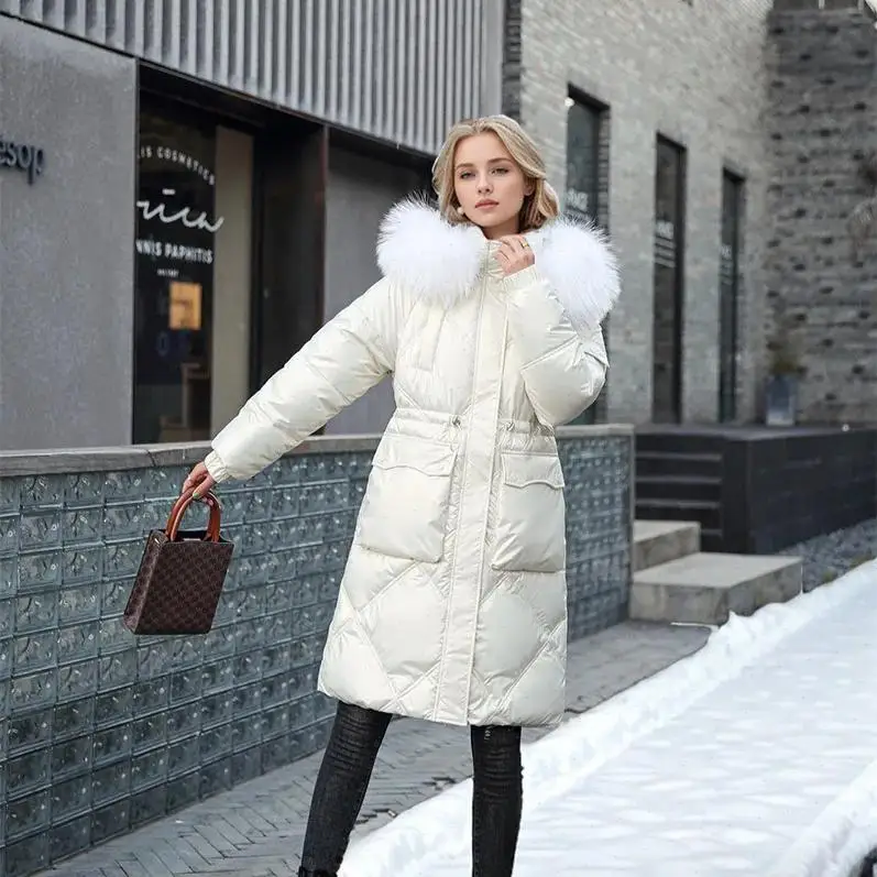 Women Parkas Solid Zipper Long Coats Full Sleeve Hooded Parka Casual Thick Coat Tight Waist Pockets Outerwear High Street