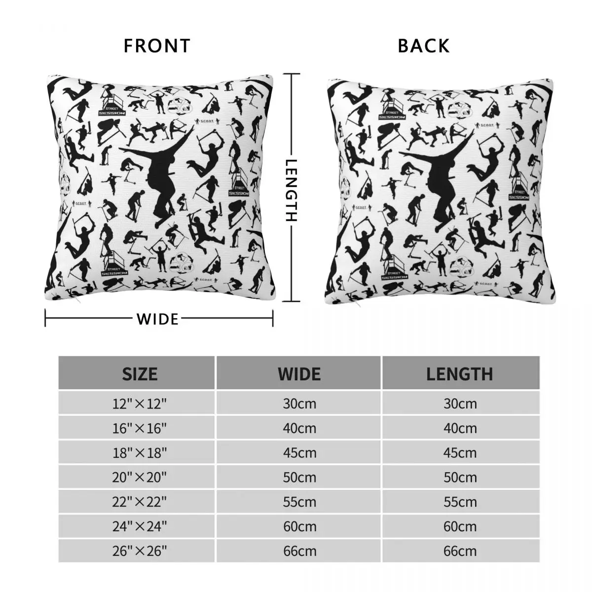 Stunt Scooter Freestyle Pillowcase Polyester Linen Velvet Creative Zip Decorative Home Cushion Cover 45x45