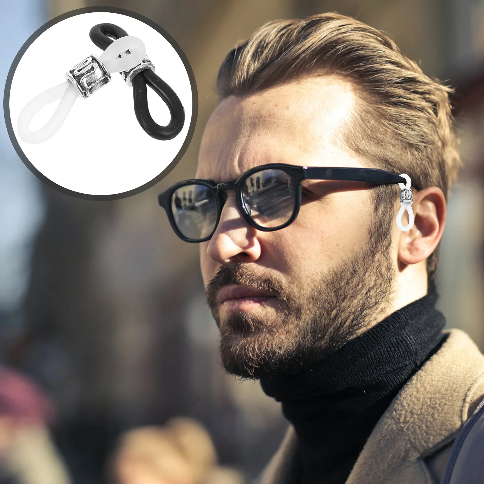 

20Pcs Silicone Glasses Chain Holders Anti Slip Ends Connectors for Sunglasses and Reading Glasses