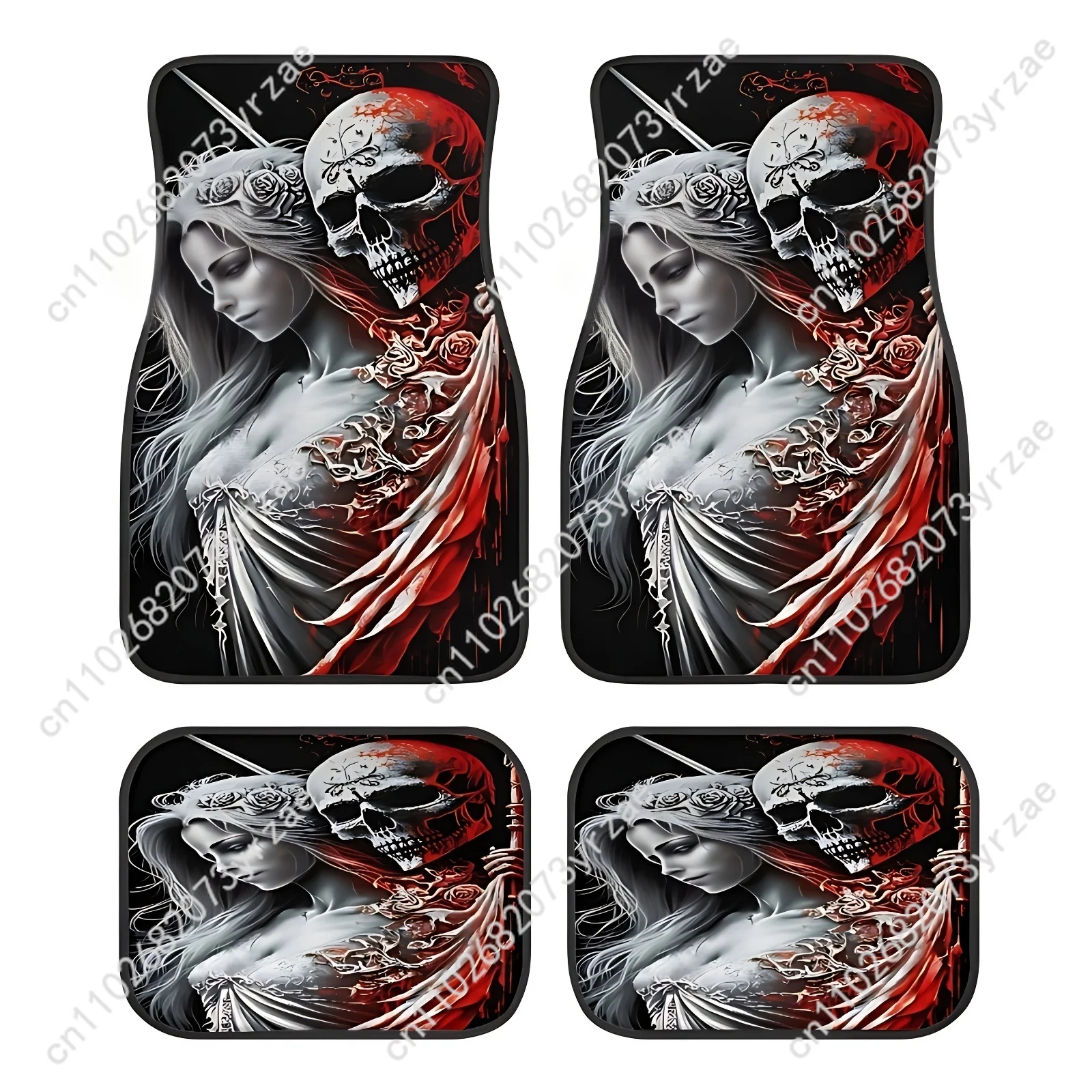 

Angel Skull 4pcs Universal Car Floor Mats All-Season Fashionable Auto Interio Absorbent Non-Slip Washable Car Floor Mats