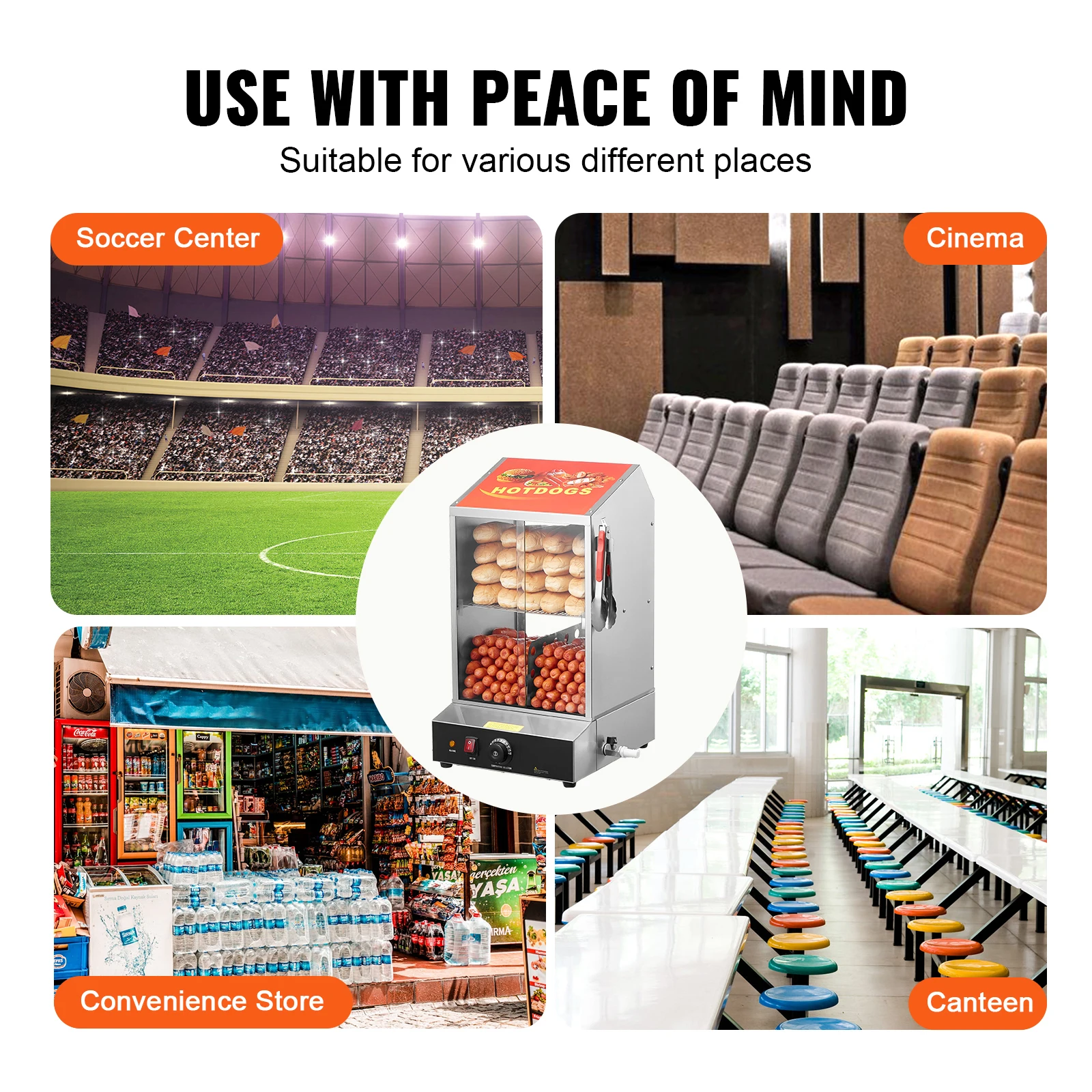 SucceBuy 36L 2-Tier Hot Dog Steamer Hot Dog Hut Steamer 86℉~185℉ Temperature Control, Electric Bun Warmer for Hot Dogs & Buns