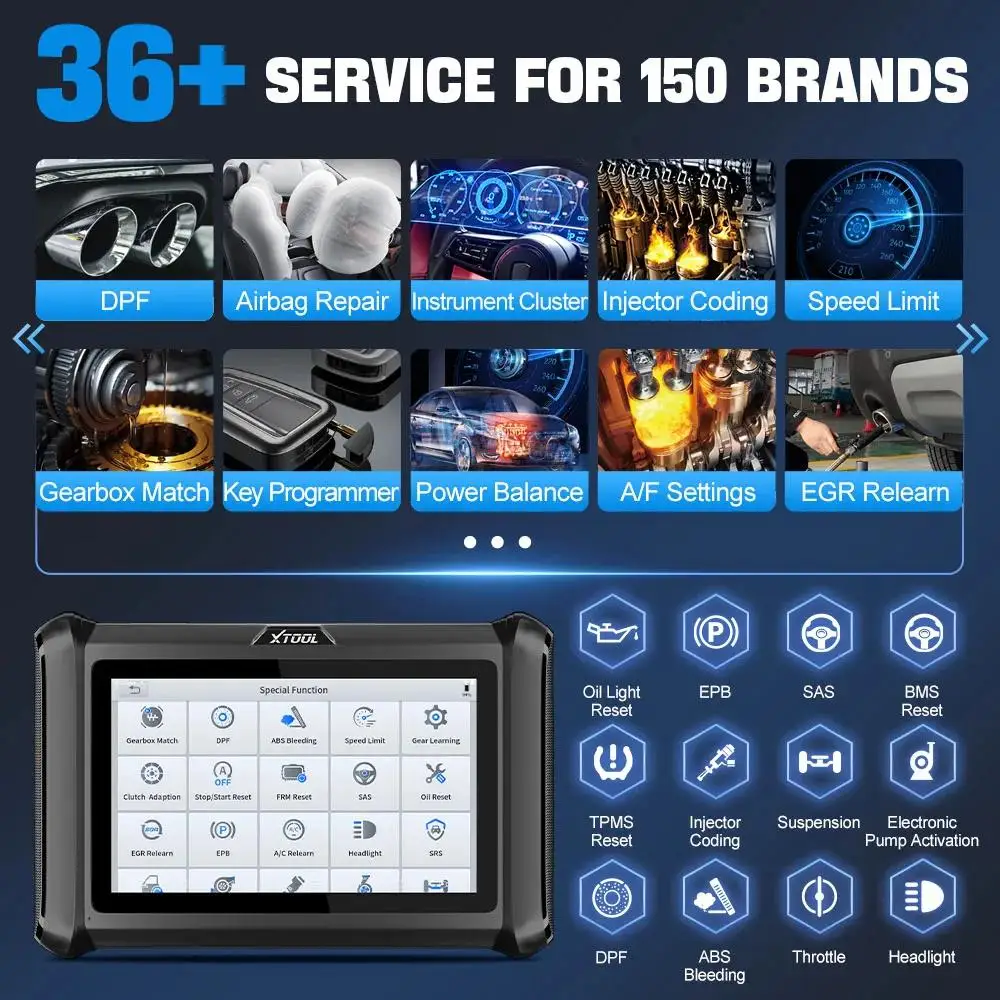 XTOOL D7S Diagnostic Scanner OBD2 Code Reader ECU Coding Active Test 28 Reset All System Automotive scanner 3 Years Free Update