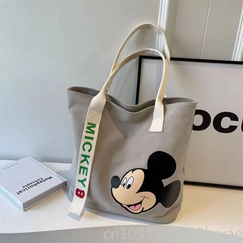 

Minimalist Disney Shoulder Bag Durable Canvas Tote Bag for Women Simple Cartoon Print Crossbody Purse Practical