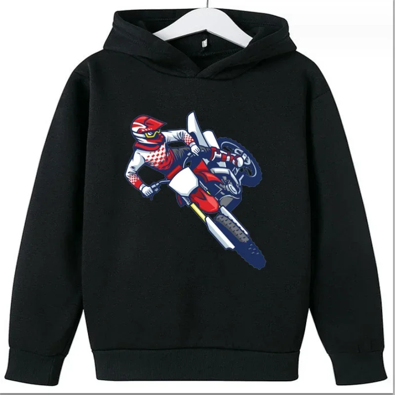 Children Cap Hoodie Sports Fitness Race Motorcycle Racing Print Hooded Long Sleeve Sweatshirt Clothes Hoodies Tee Tops  Hoodies