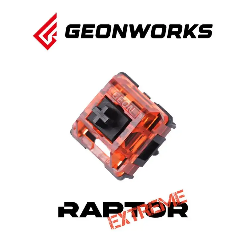 Geonworks Raptor MX Extreme Linear Switch 45gPressure Pre-Lubed 5Pin Quick Trigger Custom Original Shaft for Mechanical Keyboard