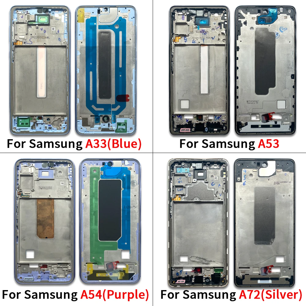 High Quality Front Housing LCD Frame Bezel Plate For Samsung A33 A53 A72 A54 5G Middle Frame Plate Housing Replacement Repair