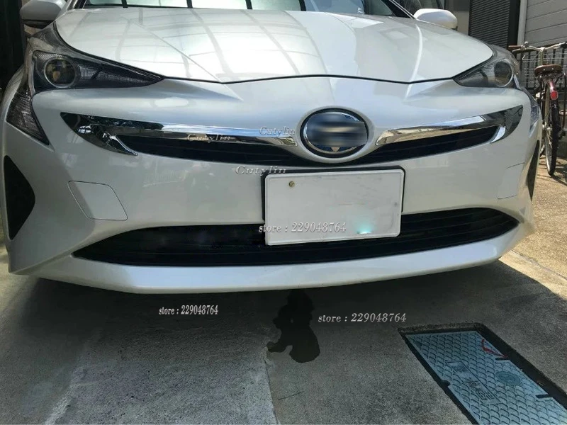 For Toyota Prius 2016 2017 2018 ABS Chrome Car Front Grill Moulding Cover Trim Grille Molding Garnish Strip Exterior Accessories