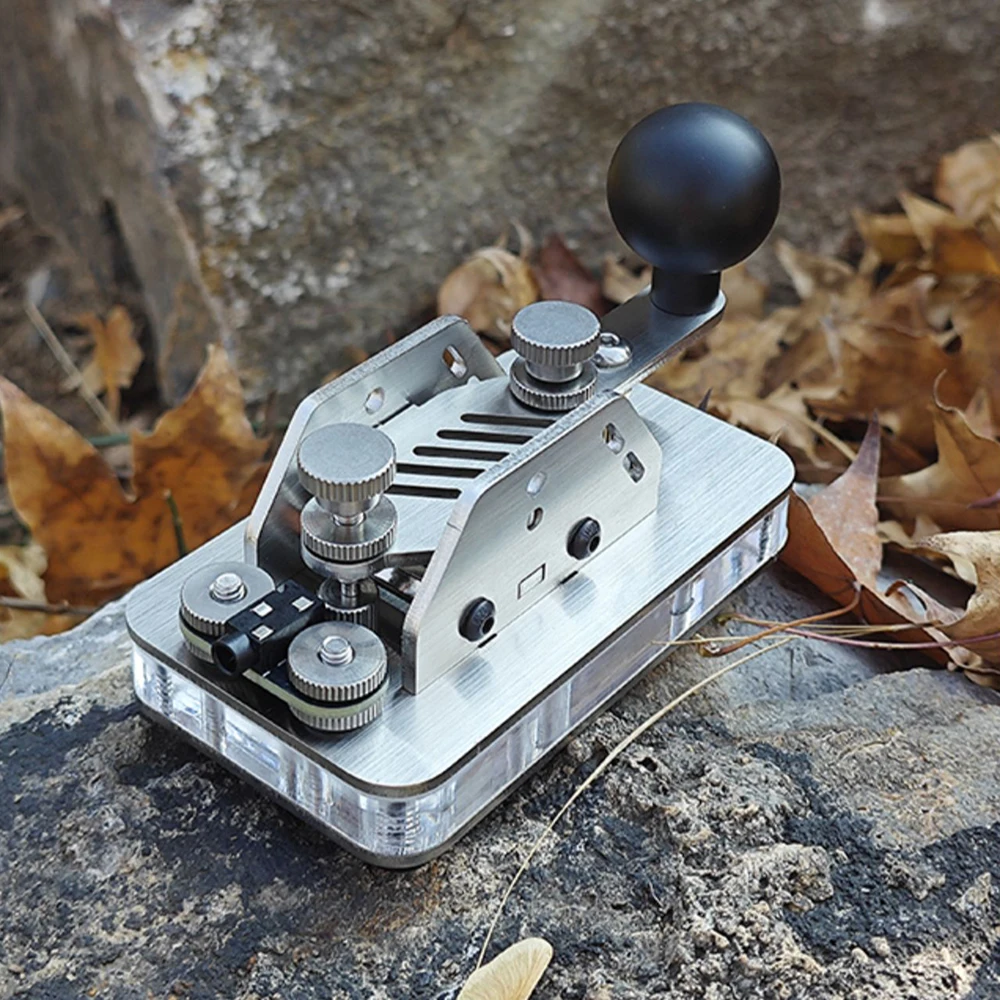 مفاتيح رمز مورس اليدوية - مفتاح ممارسة CW متين من الفولاذ المقاوم للصدأ لراديو لحم الخنزير، والتلغراف على الموجات القصيرة وتعلم الكمبيوتر