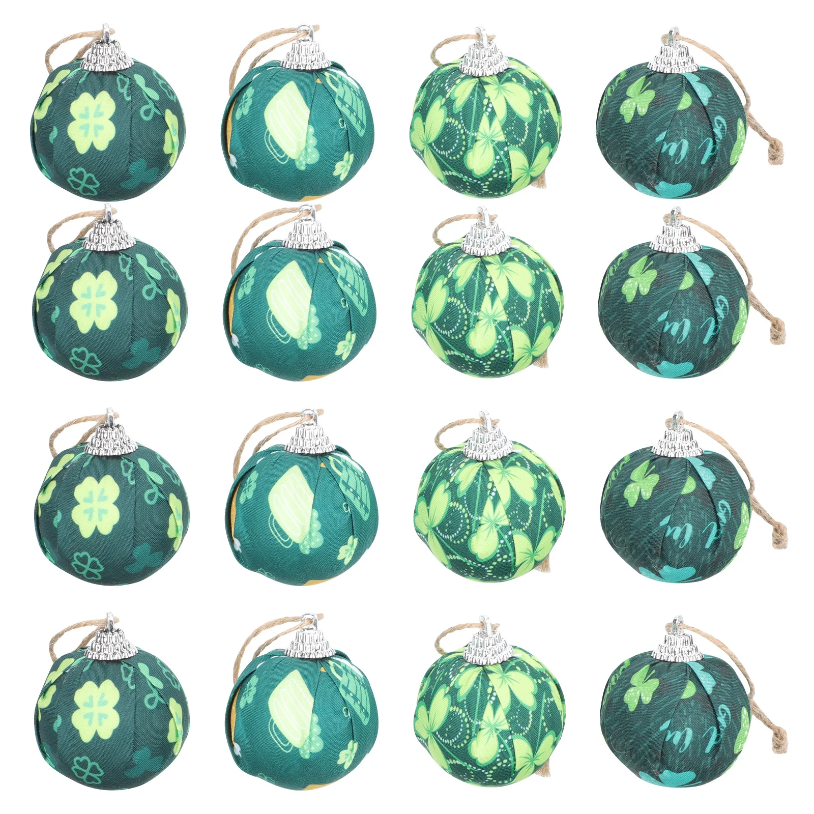 

16Pcs Clover Ball Hanging Ornaments Round Irish Festival St Patricks Day Party Decorations Clover Ball Hanging Decor