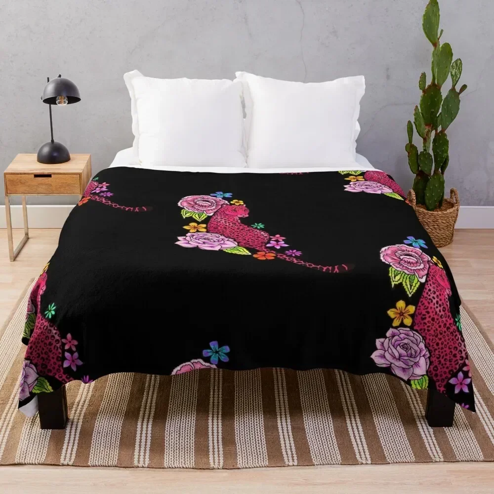 

pink leopard Throw Blanket Lightweight Warm Blanket for Indoor Outdoor Use