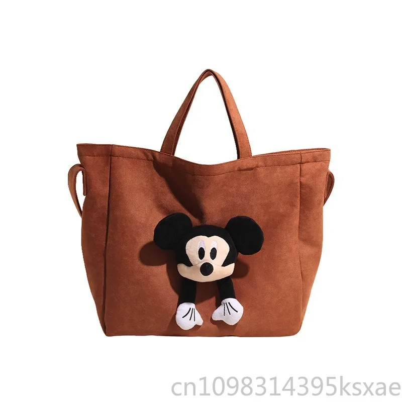

Design Mickey Print Tote Bag Large Capacity Retro Crossbody Shoulder Bag for Daily Commute Work School Fall Winter Women