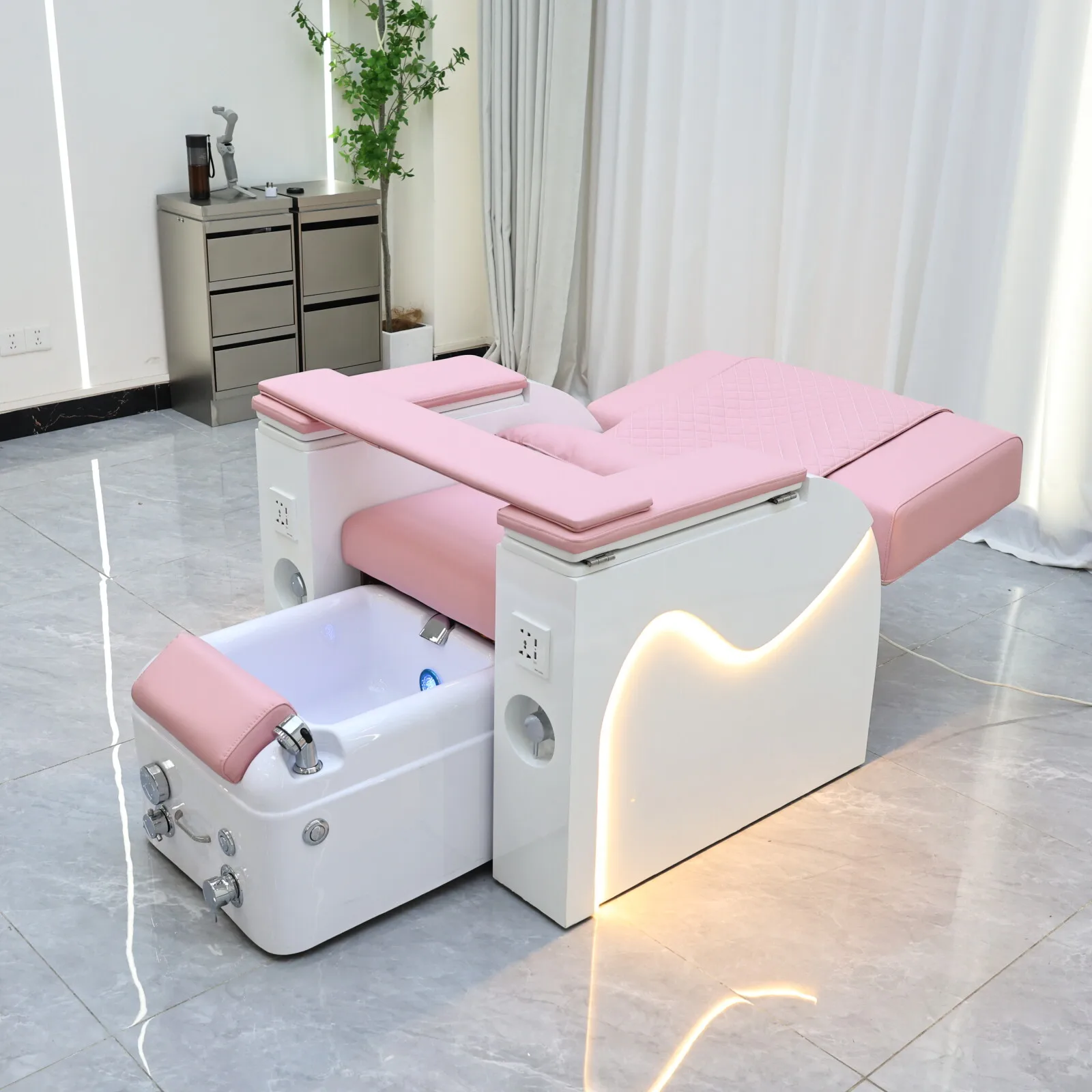 Nail Salon Shop Foot SPA Massage Sofa, Back Automatic Massage Chair, Beauty Eyelash Nail Salon Store Furniture, Reclining Sofas