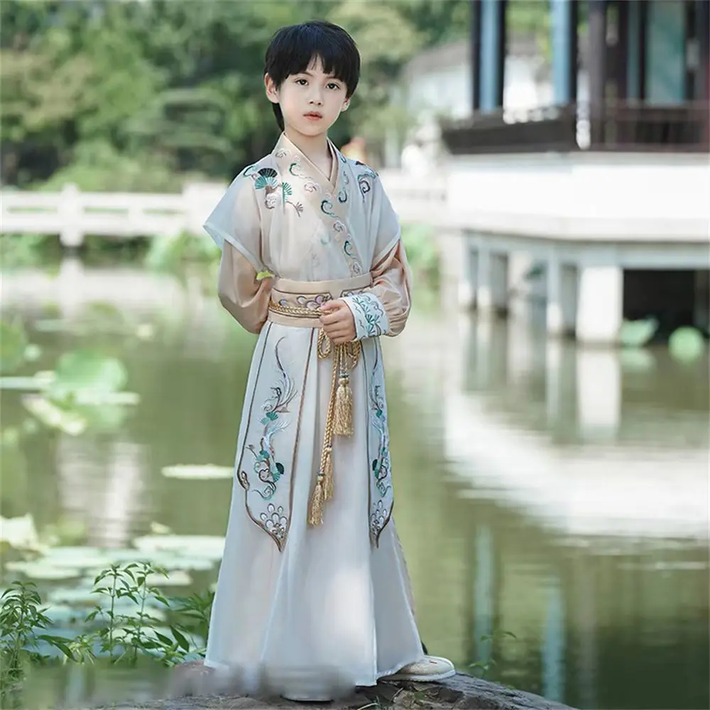 

Children's Boy Improved Traditional Chinese Ancient Style Hanfu Retro Oriental Tang Suit Role-play School Uniform Outfits Hanbok