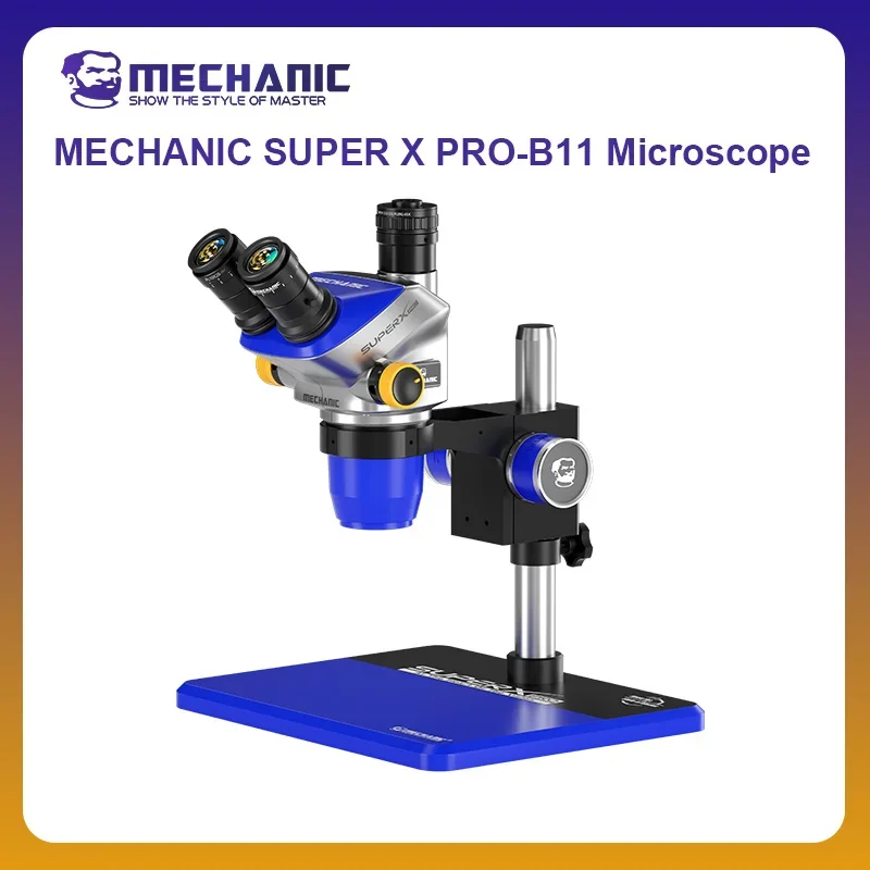 Mechanic SUPER X PRO 6.5-52X Trinocular Stereo Microscope With PL10X26 Eyepiece 1:8 Zoom Ratio for Phone PCB Soldering Repair