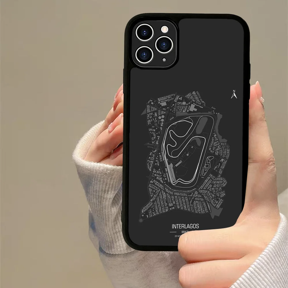 F1 Race Track Prints Phone Case Silicone PC+TPU For Samsung S10 20 30 22 23 24 Plus Lite Ultra Cover