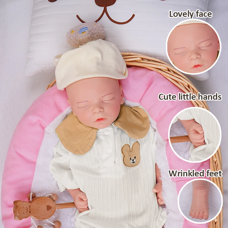 

100% Silicone Reborn Dolls Handmade 3D Painted Soft 17.91 Inch Baby Girl Loulou
