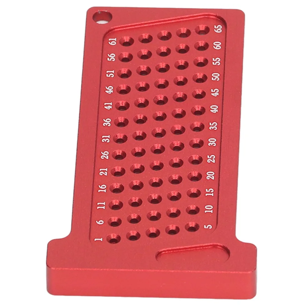 Portable Aluminum Alloy Woodworking Hole Positioning Gauge 65mm Red Hole Gauge T-Type Ruler Marking Gauge Carpentry Tasks