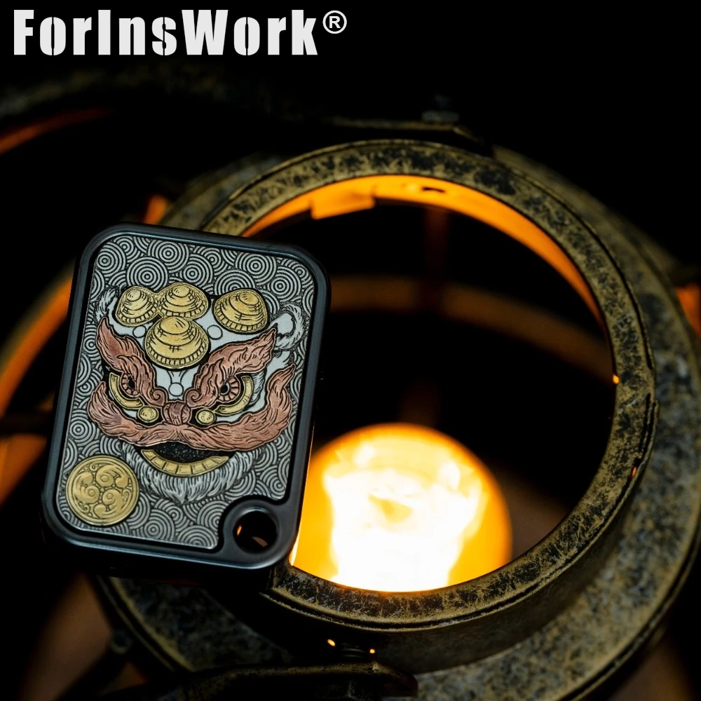 BPMODS EDC Lion Patch The Nine Palaces Grid S.S Mechanical Straight Push Slider Office Desk  Fidgets Slider Table Toys