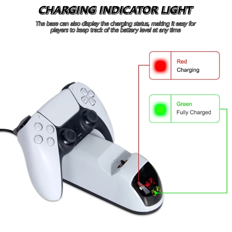 

Game Controller Charger Holder Stand 2-Position Charging Dock Station Nonslip with Power Adapter Cable Cord for P5