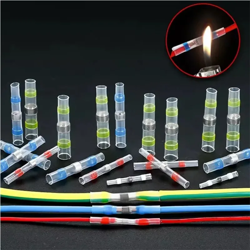 Wasserdichter Schrumpfschlauch mit Lötisolierung Elektrische Kabelverbinder Stoßverbinder Löt-Elektroanschluss-Set – Detail 2