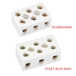 1/2Pcs 380V/25A 3Way 8Hole Ceramic Wiring Terminal Block High Frequency Porcelain Electrical Wire Connector Electrical Equipment