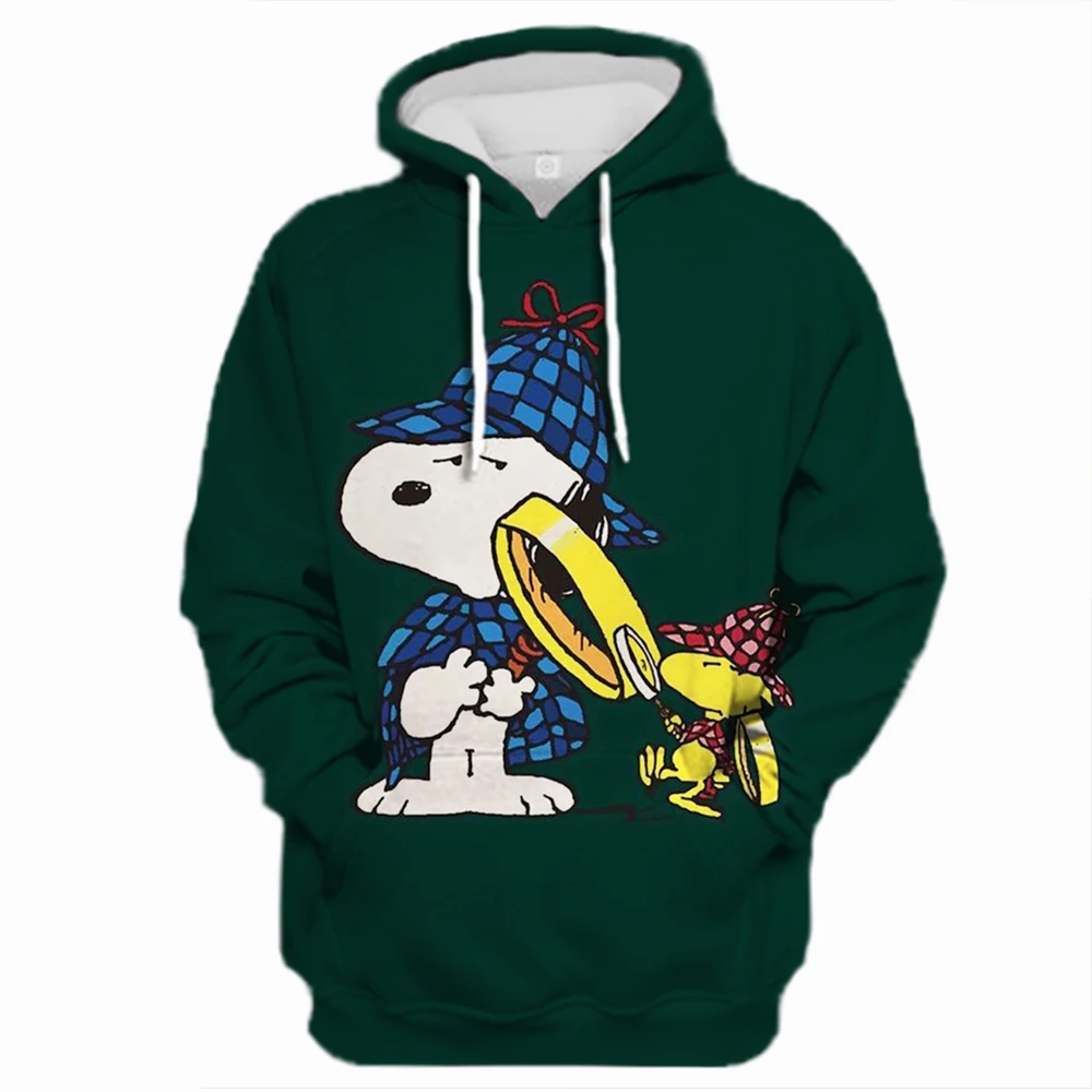 

Popular cartoon character Snoopy Charlie Brown hooded hoodie for men and women, casual sports street hoodie for couples