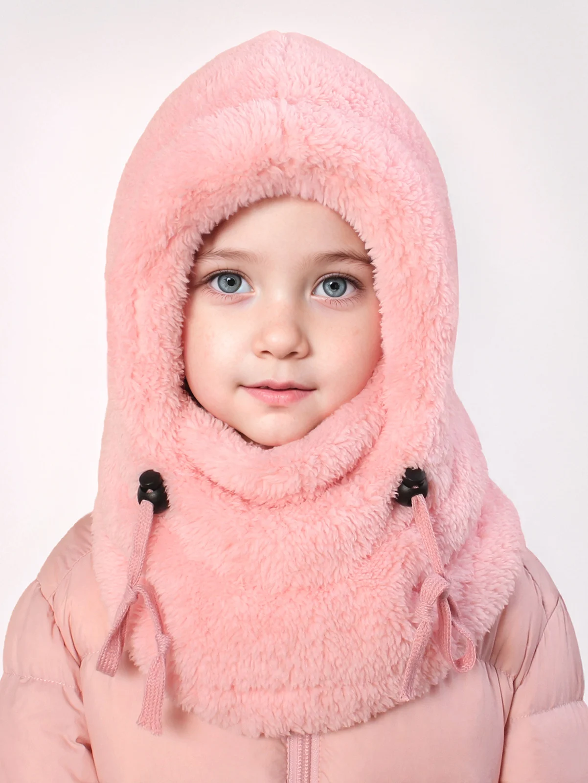 4-14Y Kids' Warm Ear-Protecting Neck Warmer Hat, Thickened Winter Ski Cycling Face Mask Windproof Beanie image 2