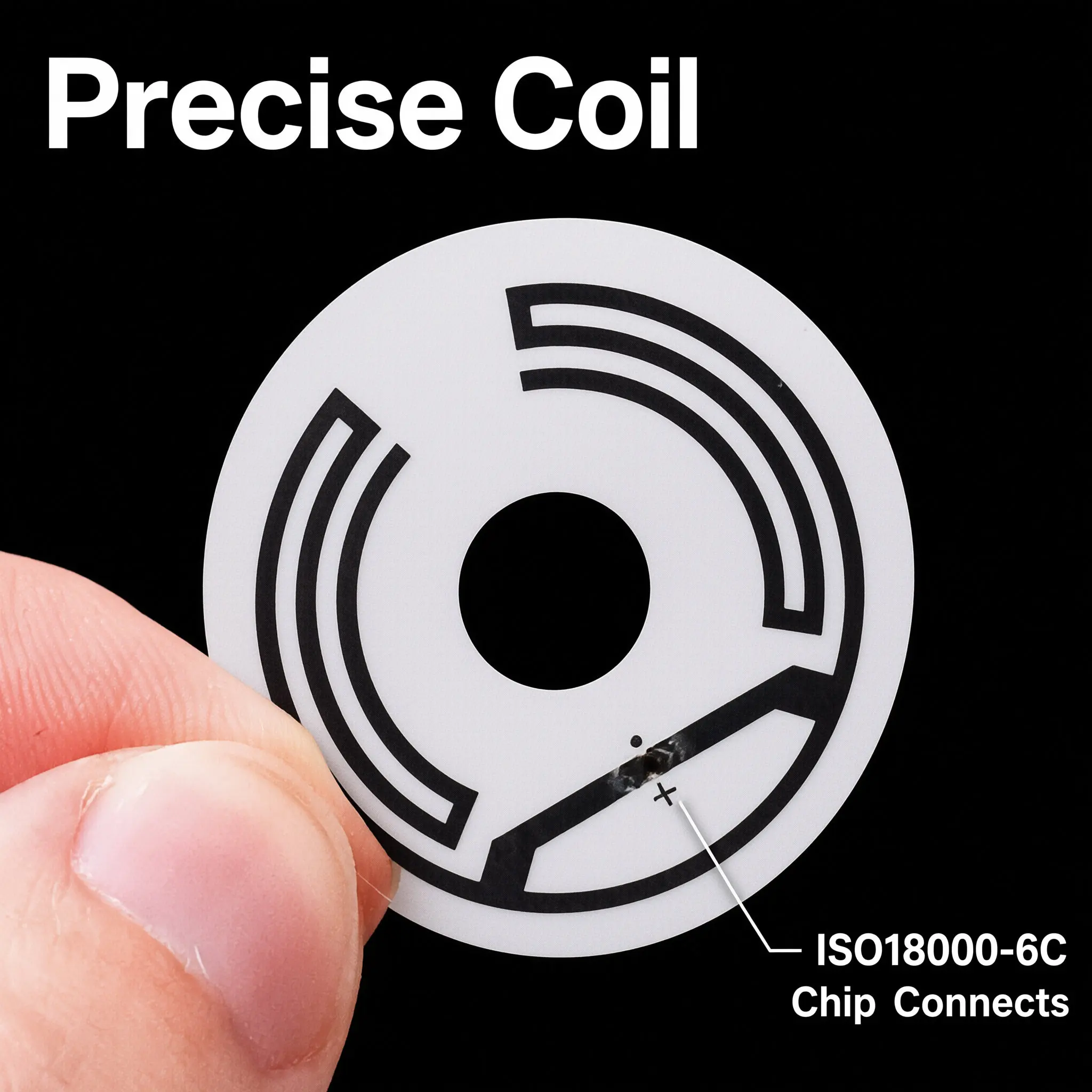 Impinj R6P Rfid Sticker Label 16mm Passive Uhf Tag 100,000 Write Cycles 10 Years Data Retention for Warehouse Asset Tracking