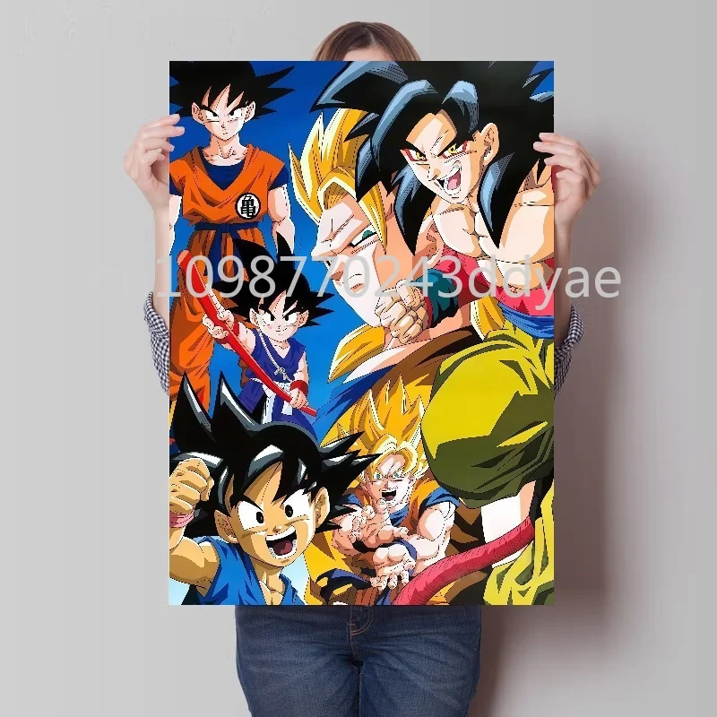 Póster clásico de Anime japonés Dragon Ball Goku HD, decoración de pared del hogar, sala de estar, dormitorio, pintura en lienzo, regalos para niños