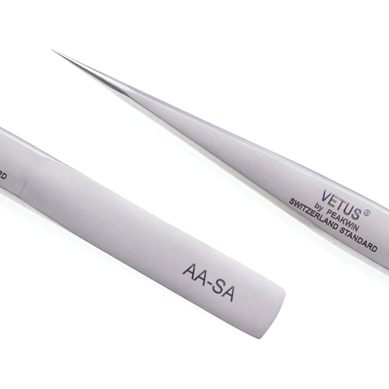VETUS AA-SA Eyelash Tweezers Stainless Steel Anti-static 3D/6D Volume Eyelash Extension Best Quality Fan Tweezer