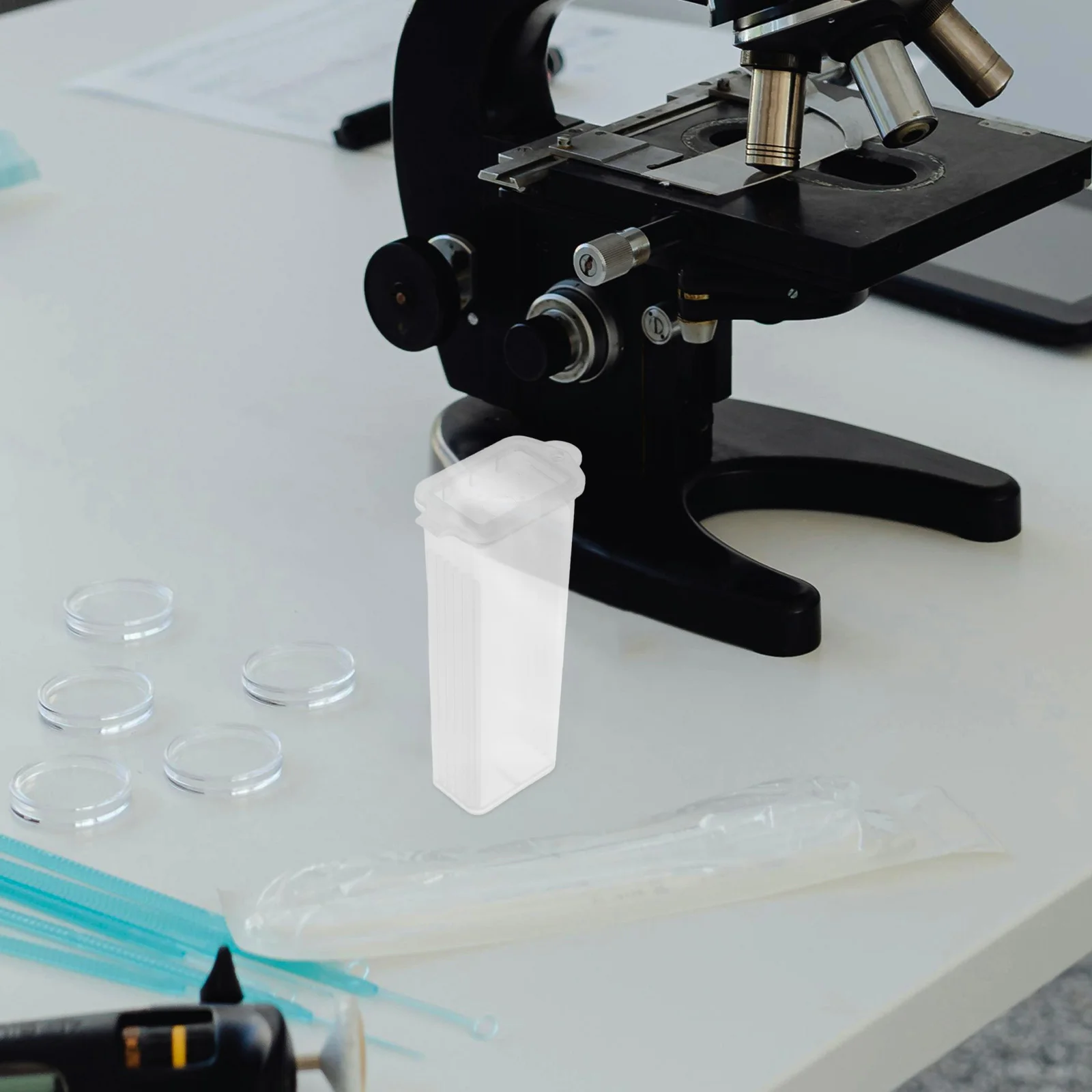 

50pcs Lab Stain Jar High Transparency Plastic Microscope Slide Staining Container 5 Slots Efficient Processing Lightweight